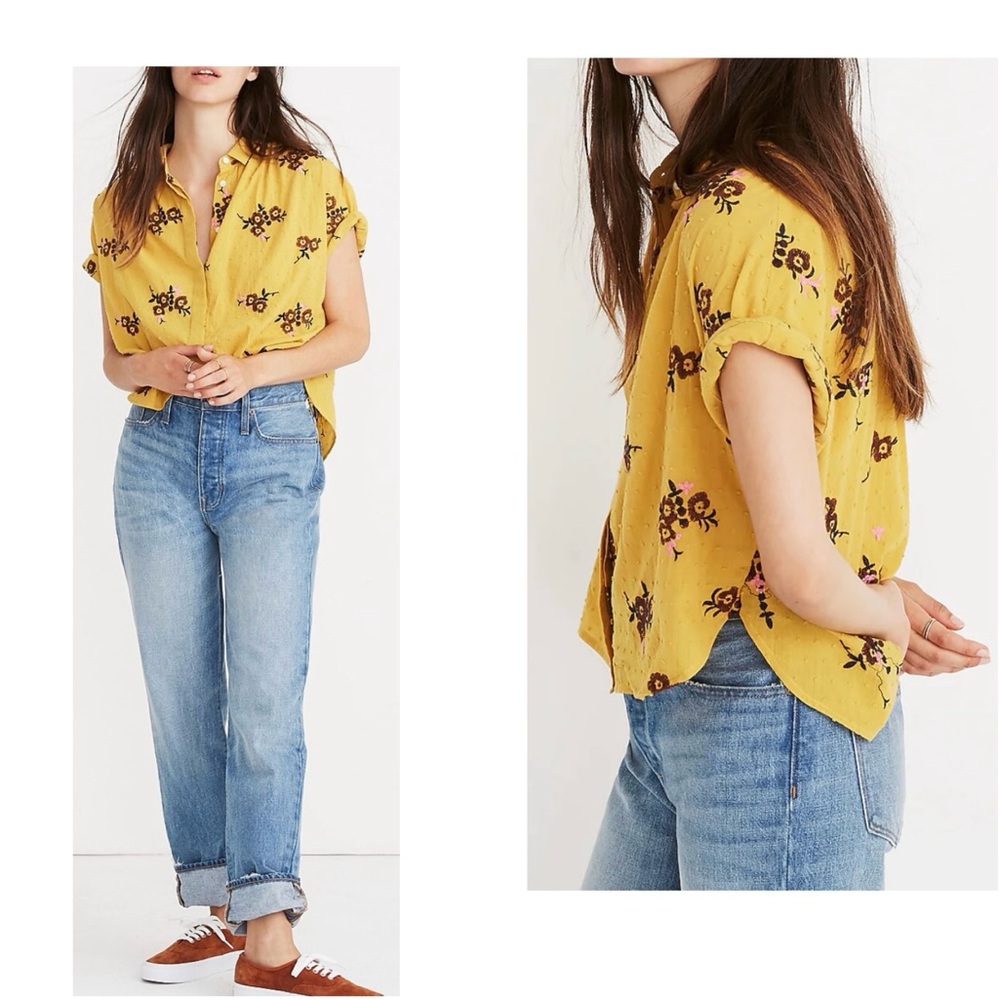 Madewell Embroidered Hilltop Shirt in Retro Bouquet Clipdot SOLD OUT Size L